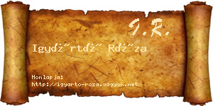 Igyártó Róza névjegykártya